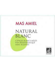 Mas Amiel - NATURAL BLANC - Côtes du Roussillon - Bio 2022